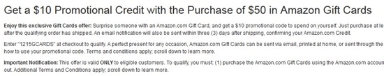 美国亚马逊礼品卡优惠码3月2017 美亚礼品卡优惠码3月2017 买50送10美元-图片1