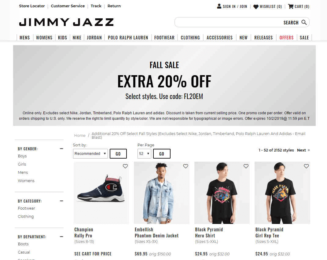 Jimmy Jazz优惠码2024 现精选adidas、Nike等男女运动鞋服阶梯满减最高减多款参加