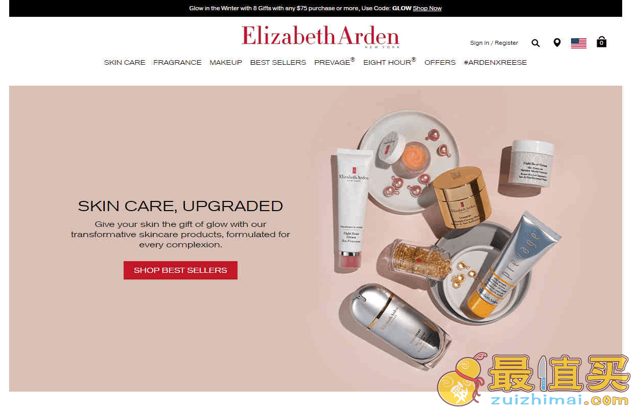 Elizabeth Arden优惠码2024 雅顿官网现有全场满0享8折+折后满0送4件套礼包满额免邮