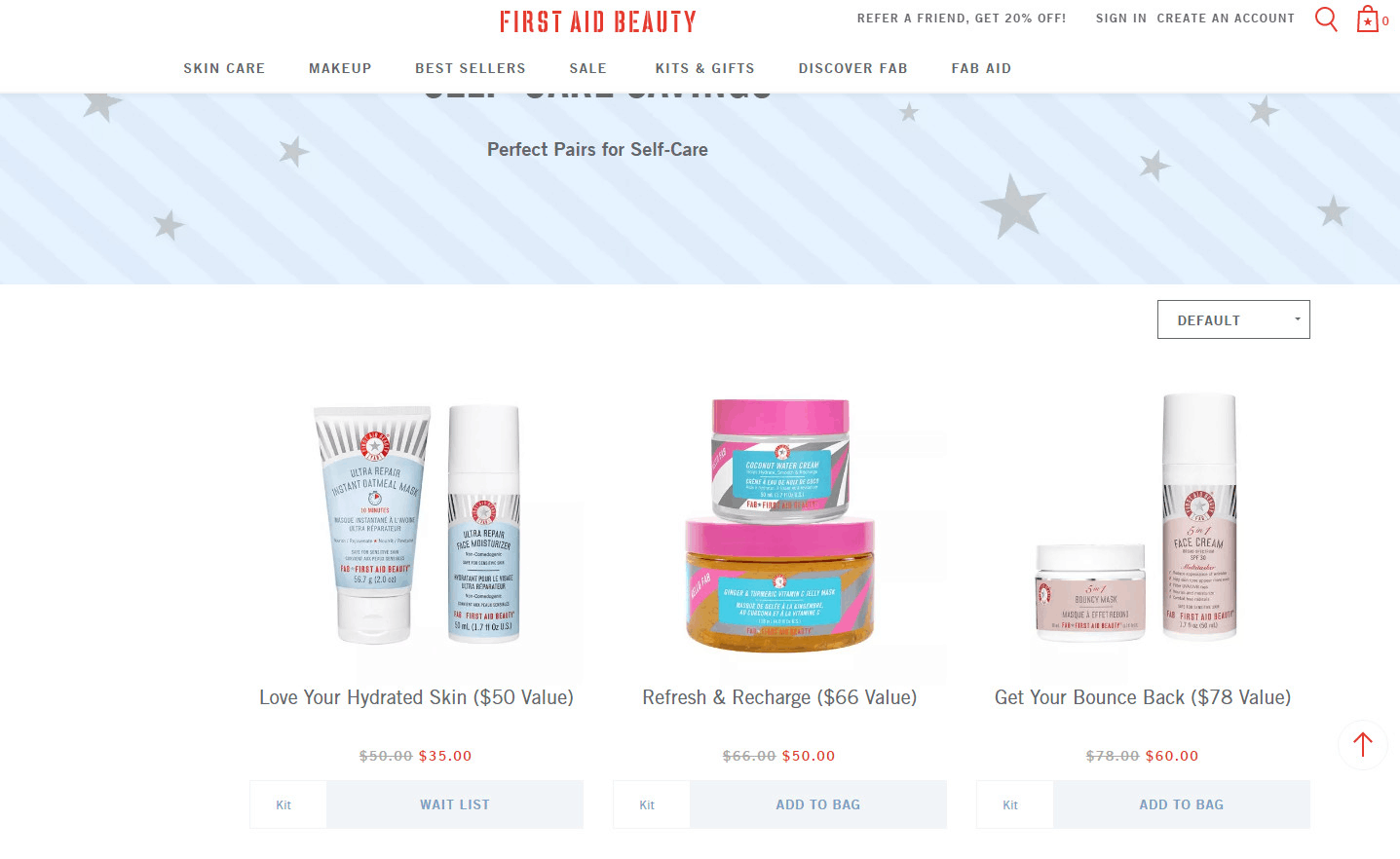 First Aid Beauty優惠代碼2022|FAB現有面膜+面霜套組低至75折促銷滿額免郵
