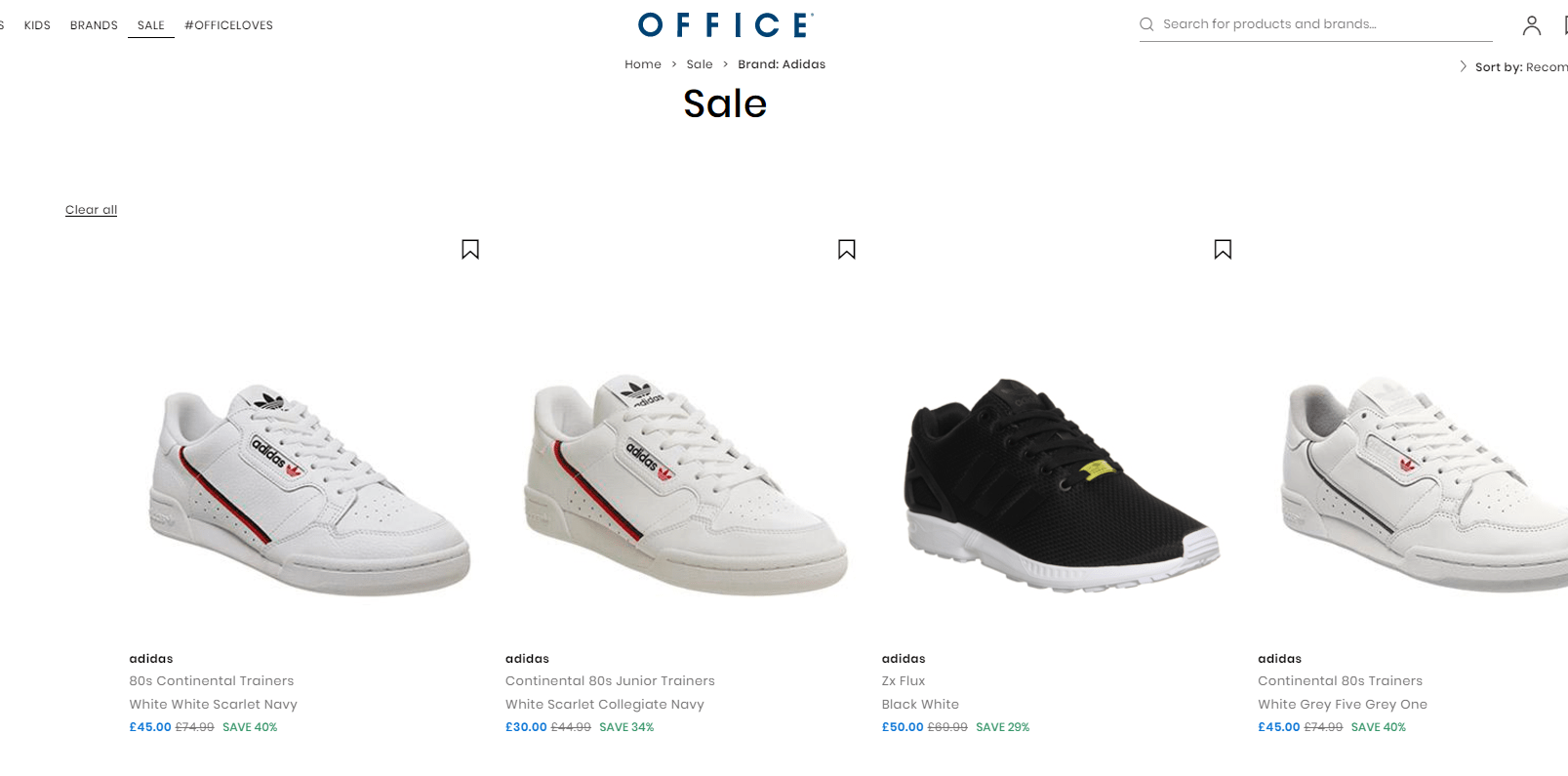Office Shoes优惠码2024 现有Adidas鞋款低至4折促销满额免邮