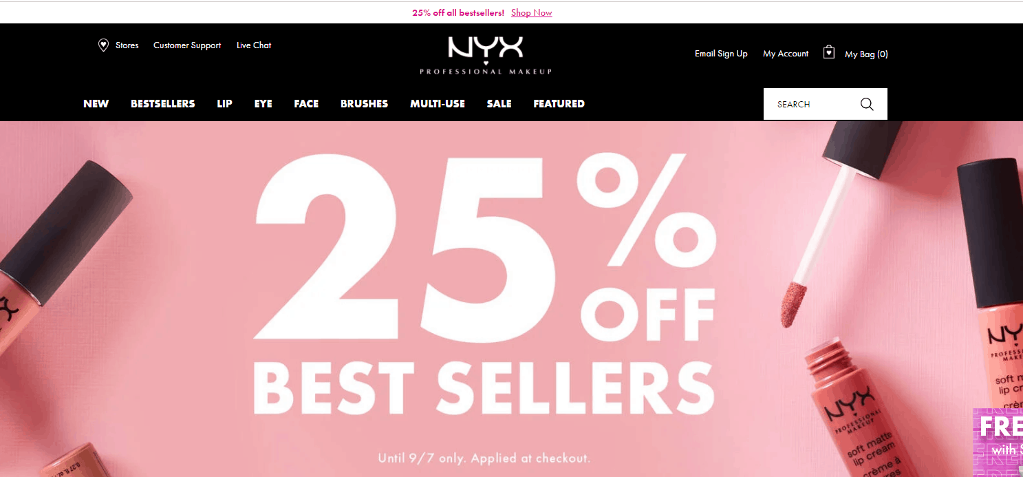 NYX cosmetics優惠代碼2022-nyx美國官網暢銷商品無門檻75折促銷滿$35送高光打亮霜