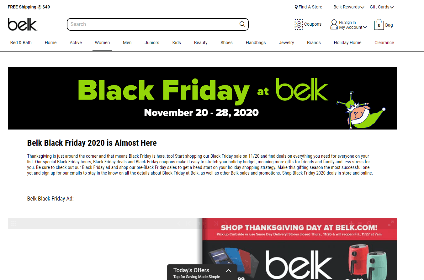 Belk优惠码2024 belk百货2020黑五促销海报出炉线上线下同步促销