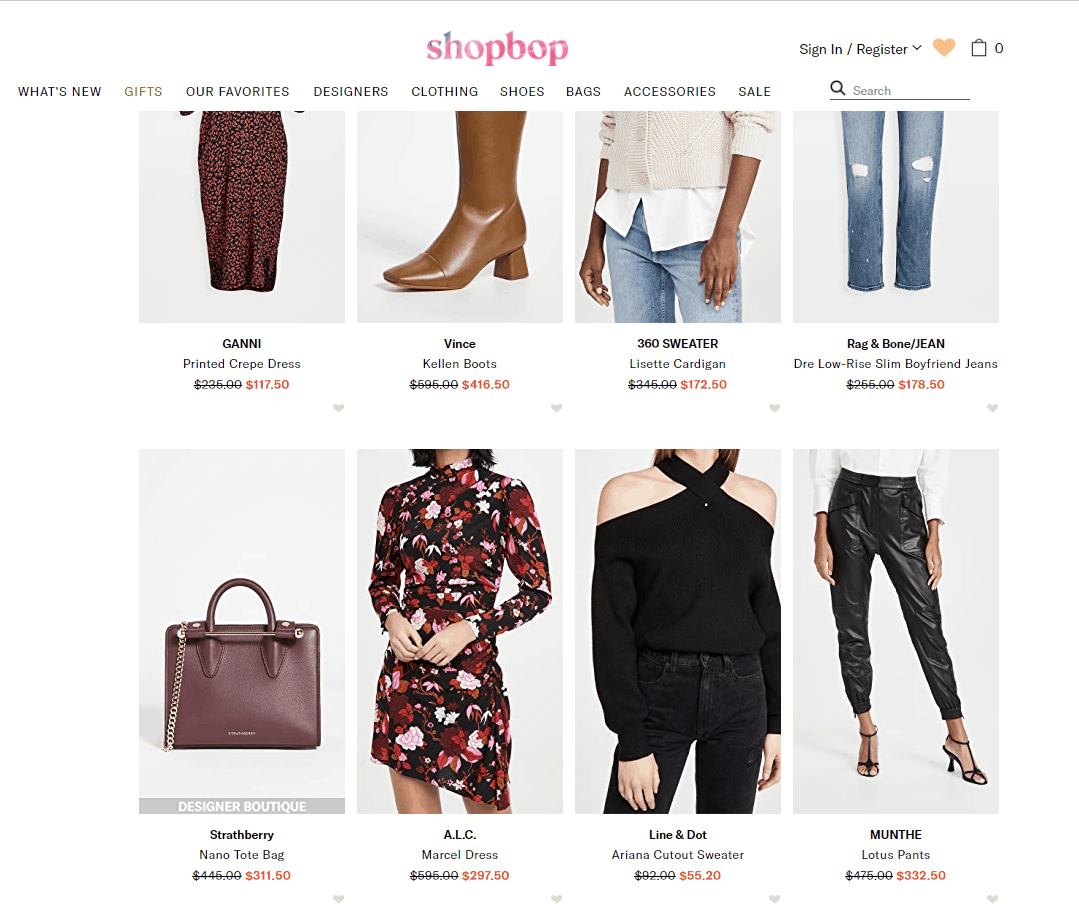 Shopbop优惠码2024 烧包网现有精选千余款新品低至3折促销可直邮