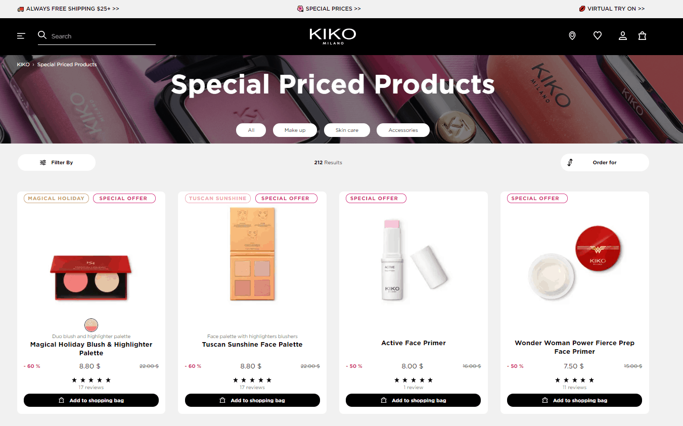 Kiko优惠码2024 kiko美国官网精选美妆低至4折促销满额免邮
