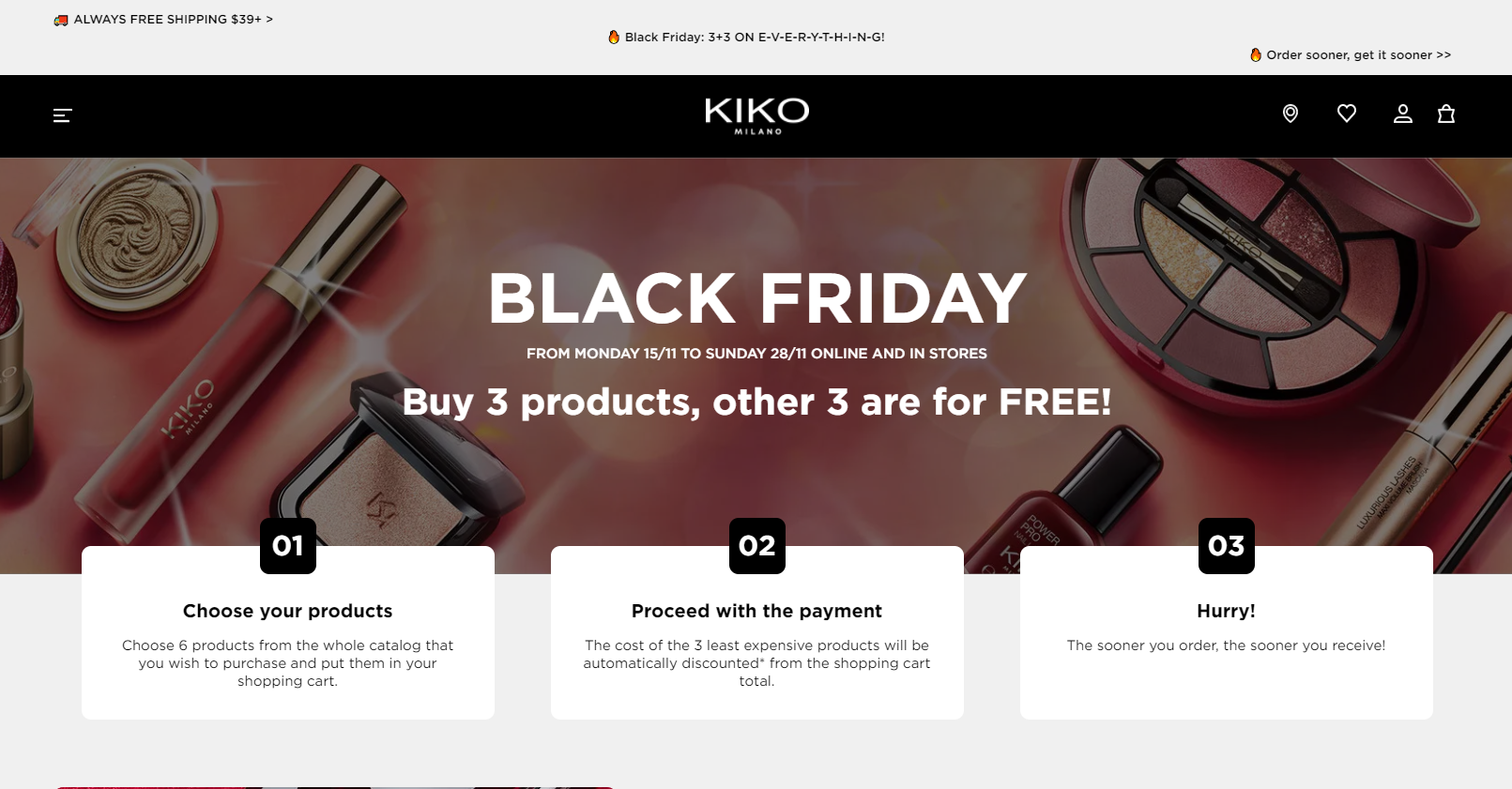 Kiko優惠代碼2022-kiko美國官網黑五全場買三送三促銷套裝也參與