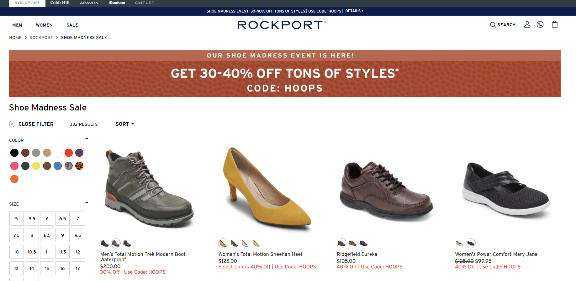Reebok优惠码2024 rockport美国官网全场低至额外6折促销